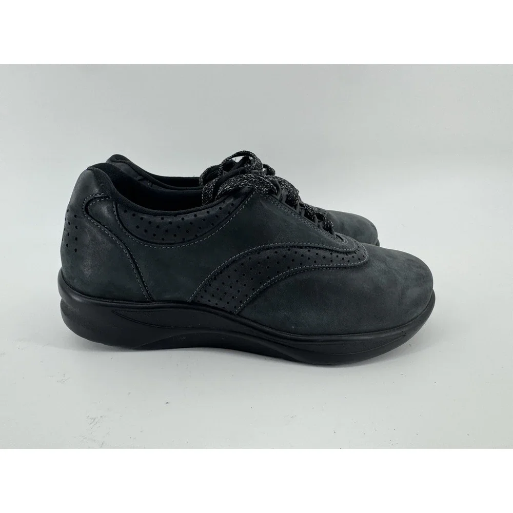 SAS Womens Walk Easy Shoes Size 6WW Nero Black Leather Made In The USA Walking